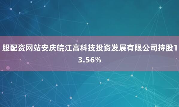 股配资网站安庆皖江高科技投资发展有限公司持股13.56%